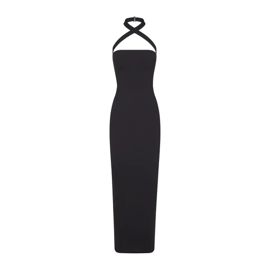 WRAP LONG SLIP DRESS